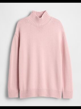 GAP 100% Cotton Oversized Mockneck Sweater Light Pink